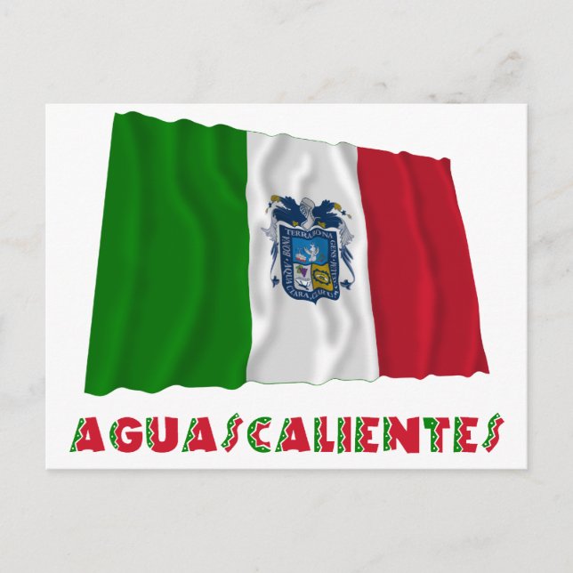 Aguascalientes Waving Unofficial Flag Postcard (Front)