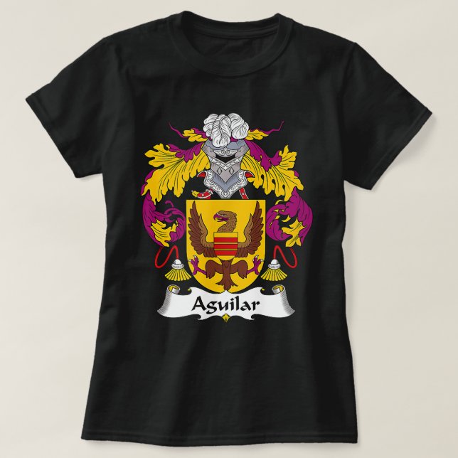 Aguilar Coat of Arms  Family Crest  T-Shirt (Design Front)