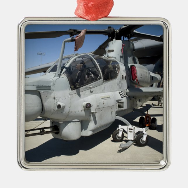 AH-1Z Super Cobra attack helicopter Metal Ornament (Front)
