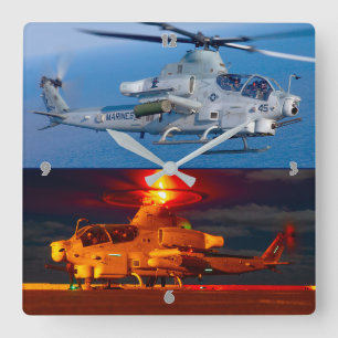 AH-1Z VIPER SQUARE WALL CLOCK