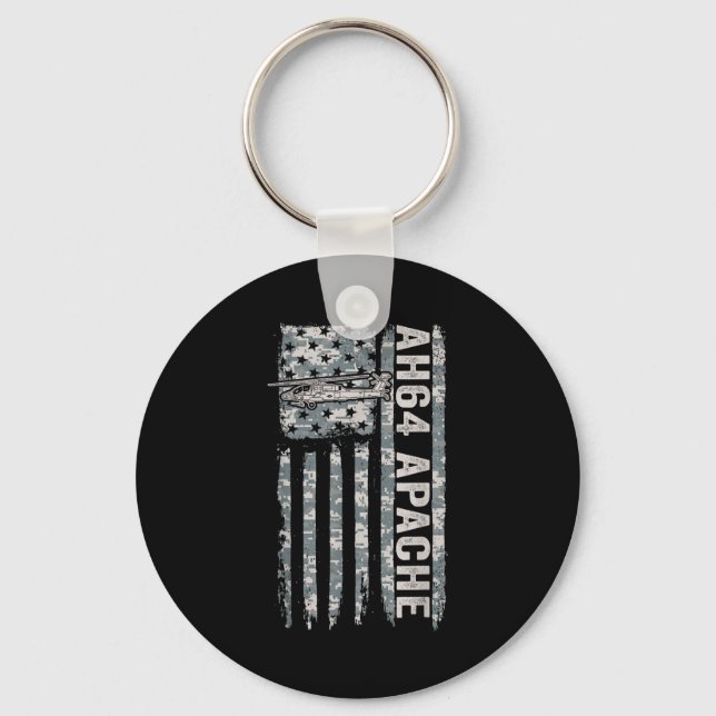 Ah-64 apache american flag helicopter camo apache  keychain (Front)