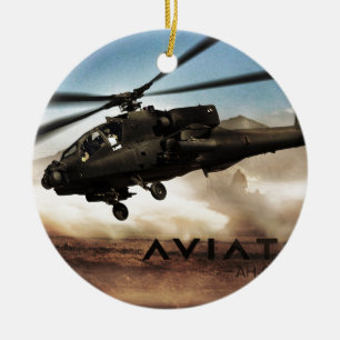 AH-64 Apache Helicopter Ceramic Ornament