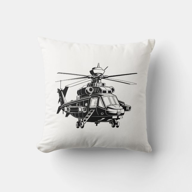 Ah 64 Apache Helicopter Throw Pillow (Front)