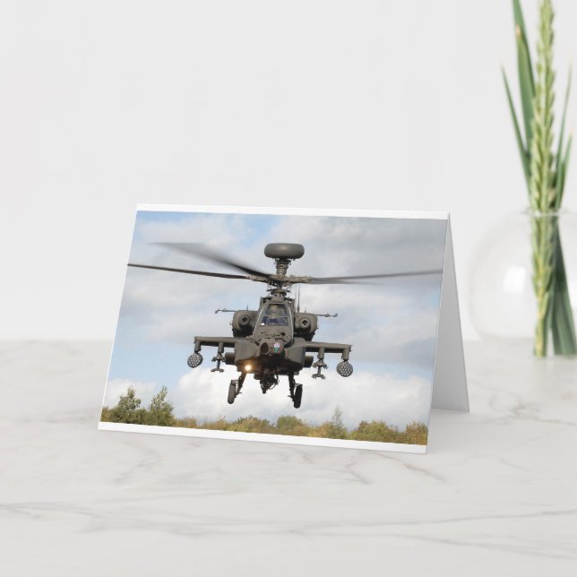 ah 64 apache longbow helocopter military card (Front)