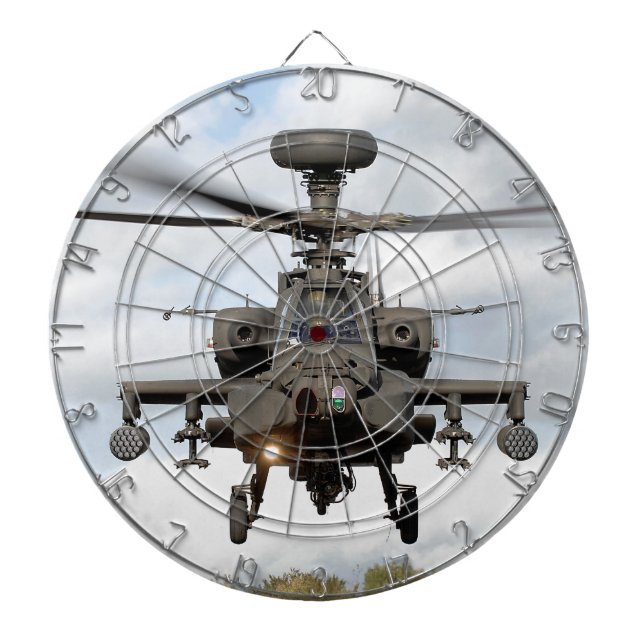 ah 64 apache longbow helocopter military dartboard (Front)