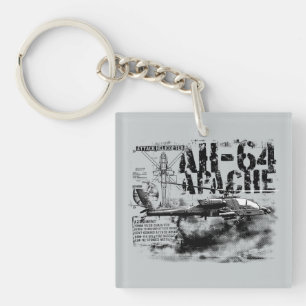AH-64 Apache Square (double-sided) Keychain