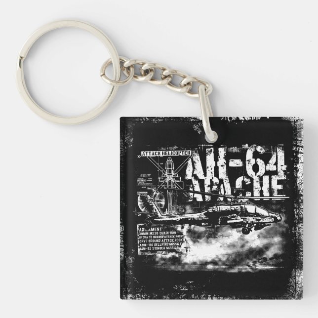 AH-64 Apache Square (double-sided) Keychain (Front)