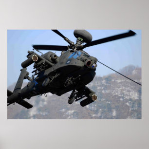 AH-64D Apache Helicopter Poster