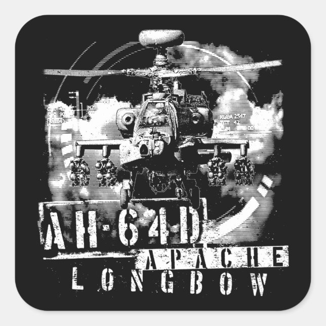 AH-64D Apache Longbow Square Sticker (Front)