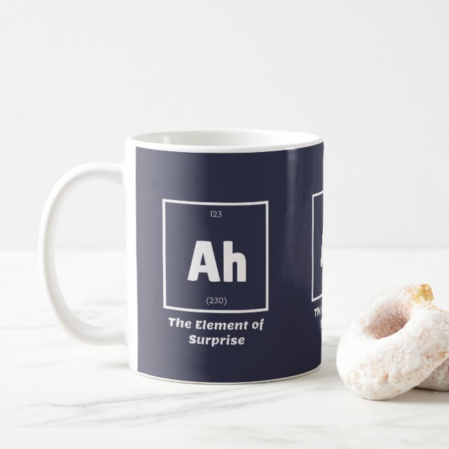 Ah Element of Surprise Chemistry Science Funny Coffee Mug (With Donut)