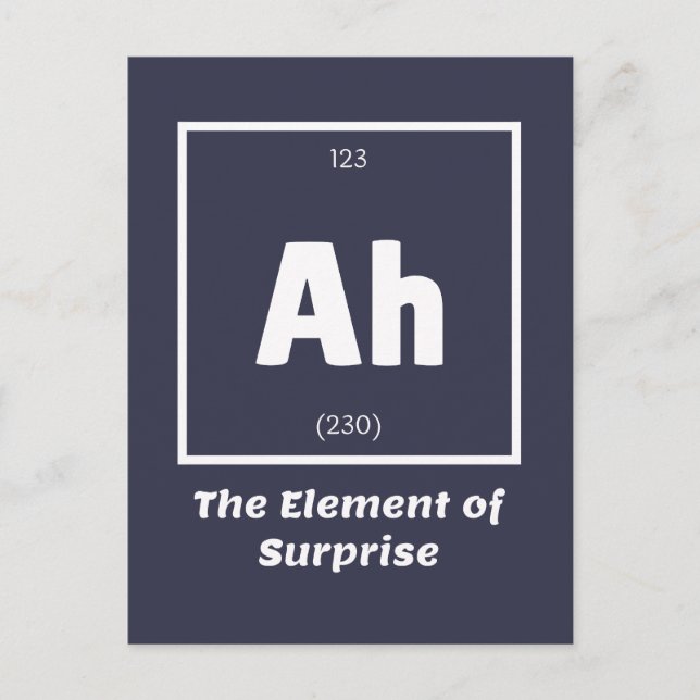 Ah Element of Surprise Chemistry Science Funny Postcard (Front)
