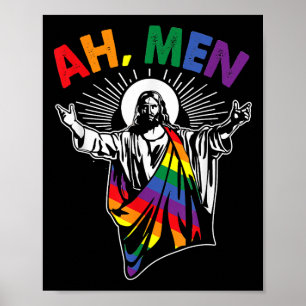 Ah Men Funny Lgbt, Easter Gay, Christian Costume Poster
