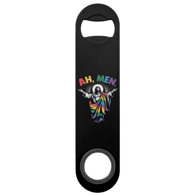 Ah Men Funny LGBT Gay Pride Bar Key (Front)