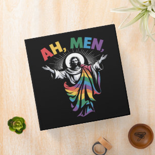 Ah Men Funny LGBT Gay Pride Binder