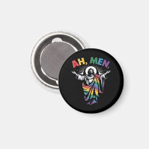 Ah Men Funny LGBT Gay Pride Magnet