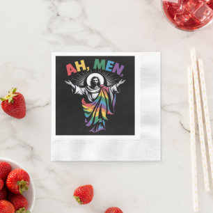 Ah Men Funny LGBT Gay Pride Napkin