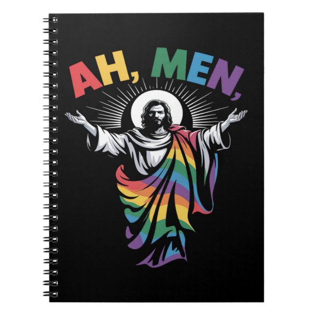 Ah Men Funny LGBT Gay Pride Notebook (Front)