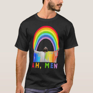Ah Men Rainbow Gay Jesus Christian Gay Rights Gay  T-Shirt