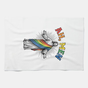 Ah Men Rainbow Religious Vintage Kitchen Towel