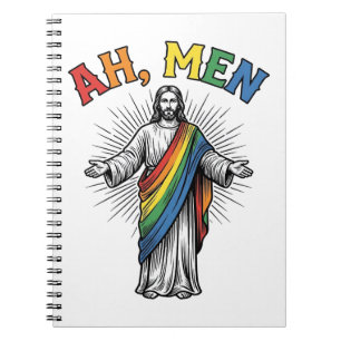 Ah Men Rainbow Religious Vintage Notebook