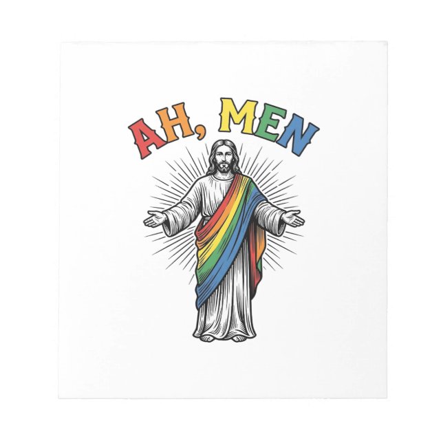 Ah Men Rainbow Religious Vintage Notepad (Front)