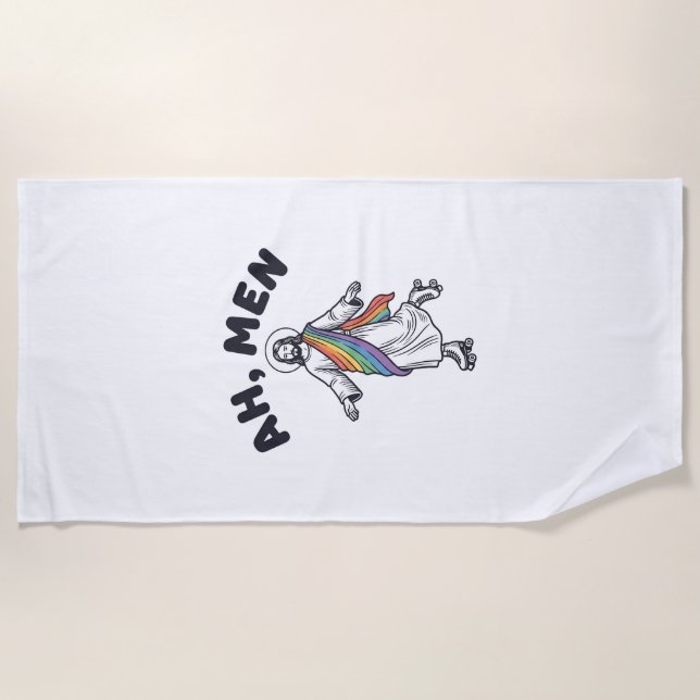 Ah Men Roller Skating Faith Vector Design_1 Beach Towel (Front)