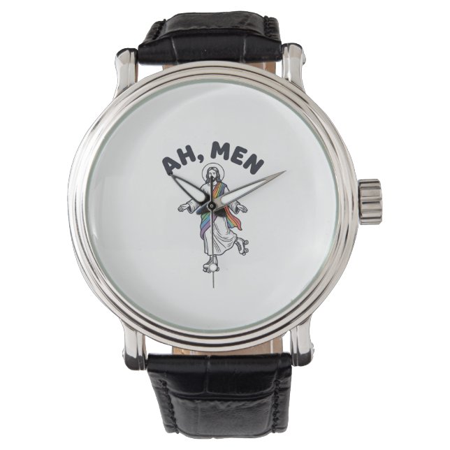 Ah Men Roller Skating Faith Vector Design_1 Watch (Front)