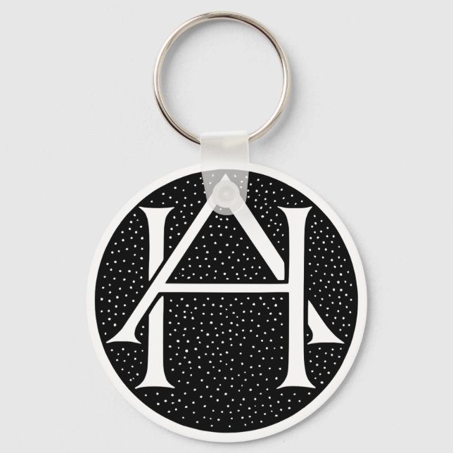 AH Monogram for the initials / letters AH. Keychain (Front)