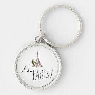 Ah Paris! Quote   With Effiel Tower Keychain
