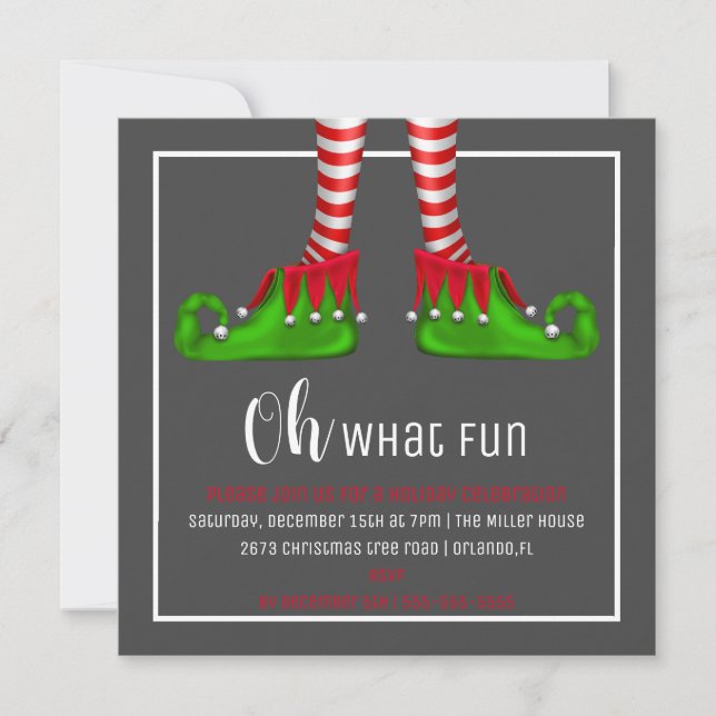 Ah, quelle invitation de fête de Noël d'amusement (Devant)