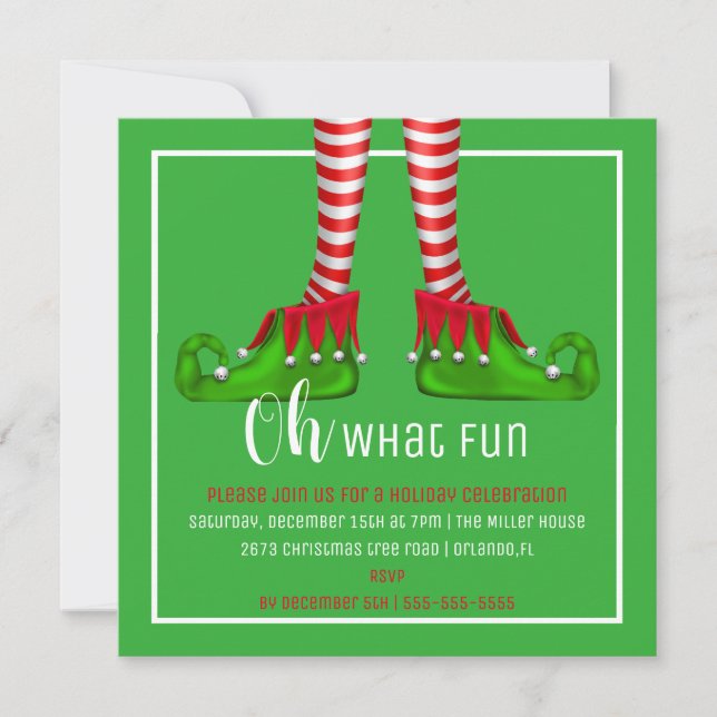 Ah, quelle invitation de fête de Noël d'amusement (Devant)