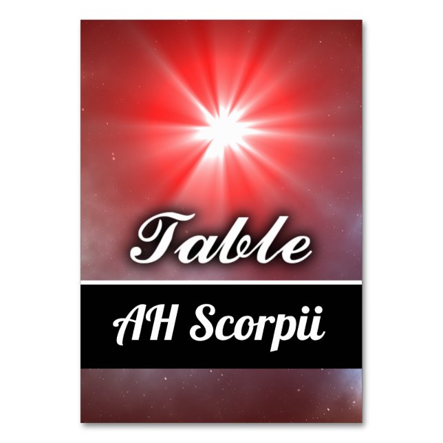 AH Scorpii Table Number (Front)