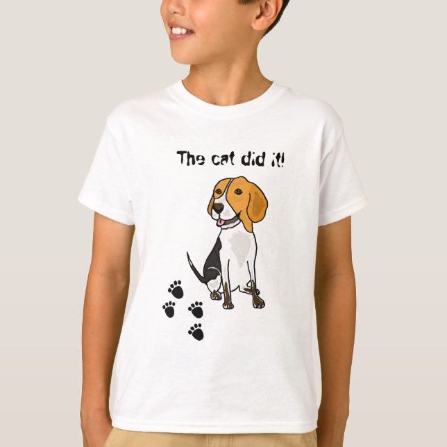 AH- T-shirt Beagle blâme Chat (Devant)
