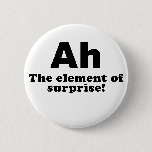 Ah the Element of Surprise 2 Inch Round Button (Front)