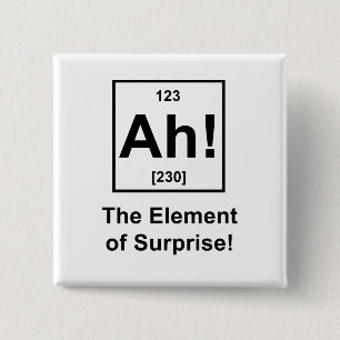 Ah! The Element of Surprise 2 Inch Square Button