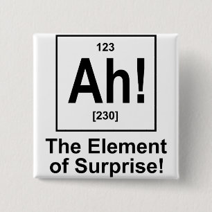 Ah! The Element of Surprise. 2 Inch Square Button