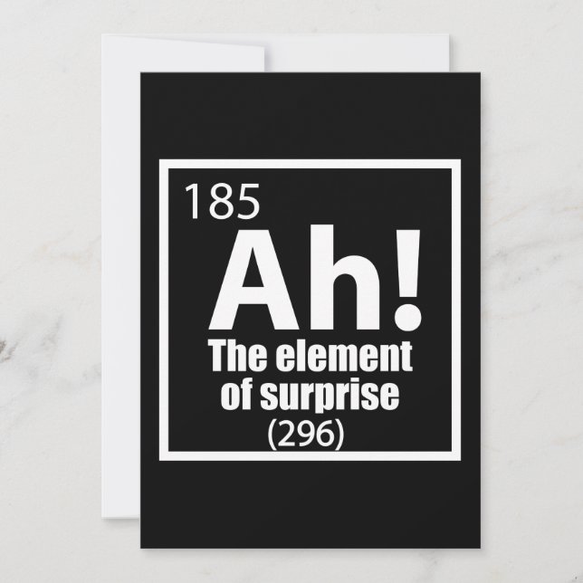 Ah! The Element of Surprise Funny Chemistry Joke (Front)