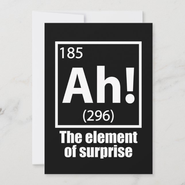Ah! The Element of Surprise Funny Chemistry Joke (Front)