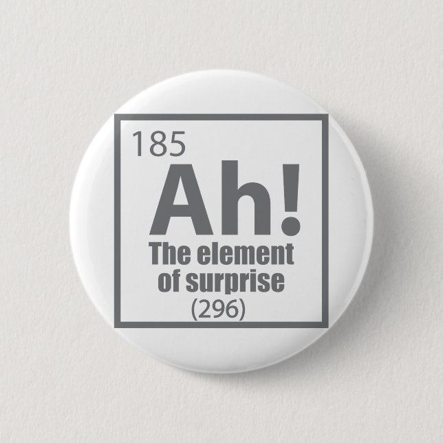 Ah! The Element of Surprise Funny Chemistry Joke 2 Inch Round Button (Front)