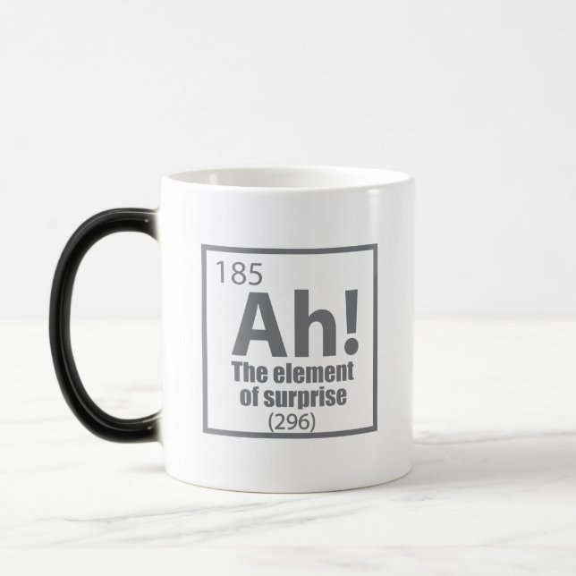Ah! The Element of Surprise Funny Chemistry Joke Magic Mug (Left)