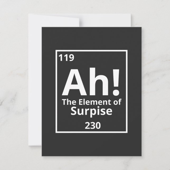 ah the element of surprise funny periodic table thank you card (Front)