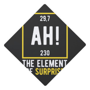 Ah The Element of Surprise Graduation Cap Topper