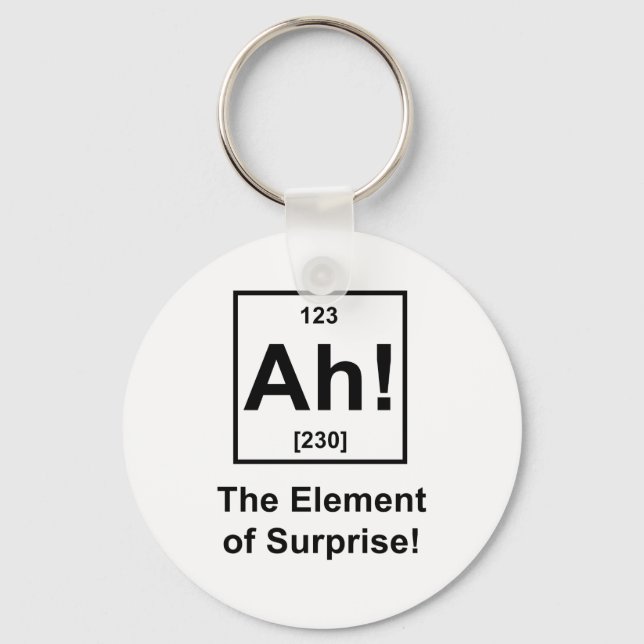 Ah! The Element of Surprise Keychain (Front)