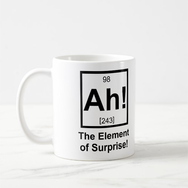 Ah the Element of Surprise Periodic Element Symbol Coffee Mug (Left)