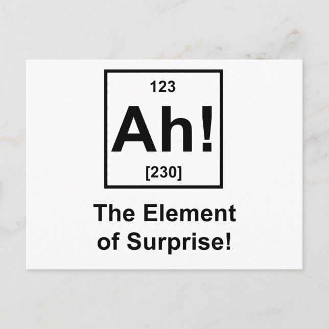 Ah! The Element of Surprise Postcard (Front)