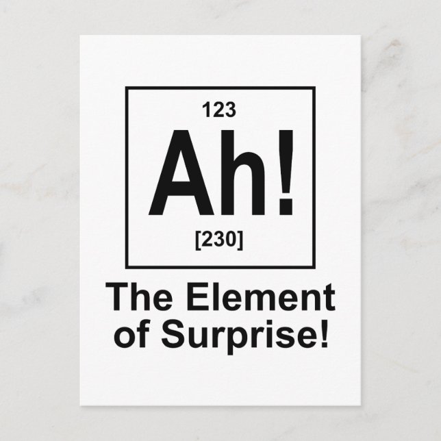 Ah! The Element of Surprise. Postcard (Front)