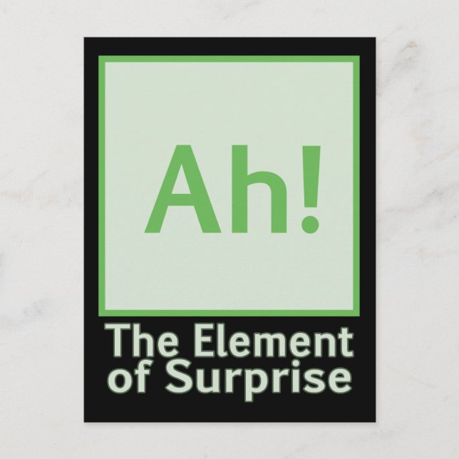 Ah! The element of surprise Postcard (Front)