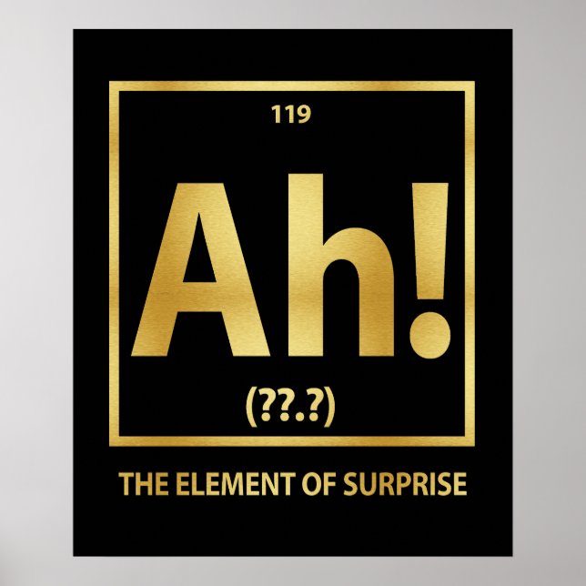Ah!  The element of surprise Poster (Front)