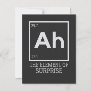 Ah the element of surprises thank you card