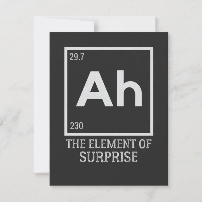Ah the element of surprises thank you card (Front)